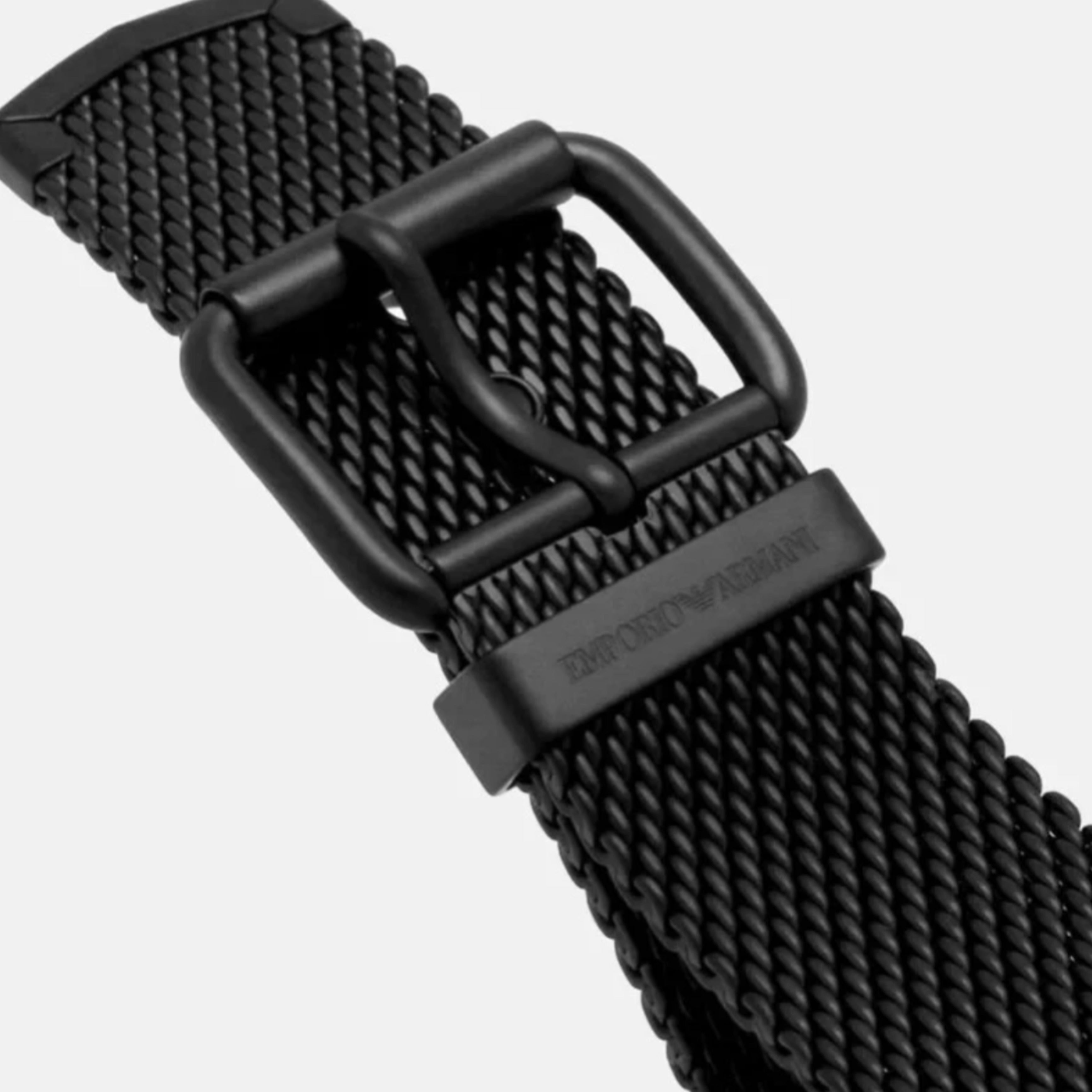Мъжки метален часовник с черна каишка Men’s watch Emporio Armani ARAR11470 
 Band view