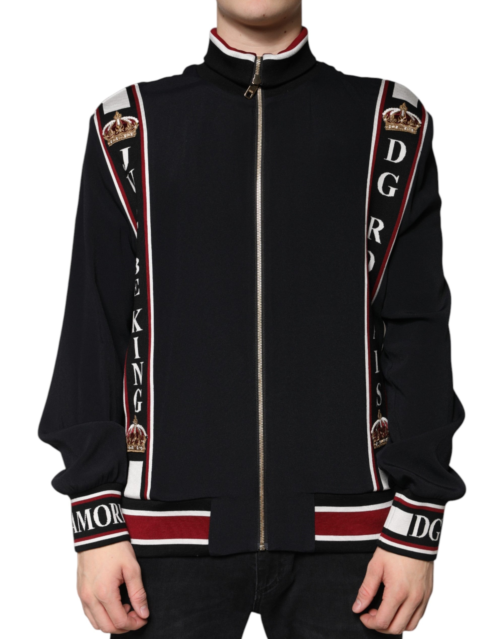Черен суичър с цип Dolce &amp; Gabbana DG King