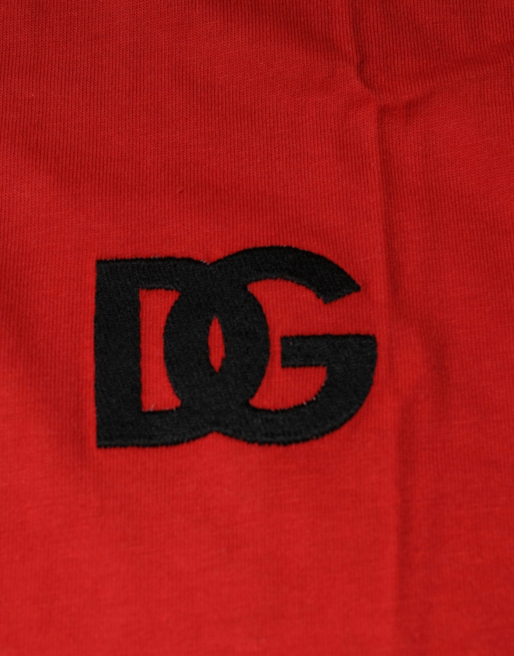 Памучна тениска с кръгла яка Dolce &amp; Gabbana Red DG Logo