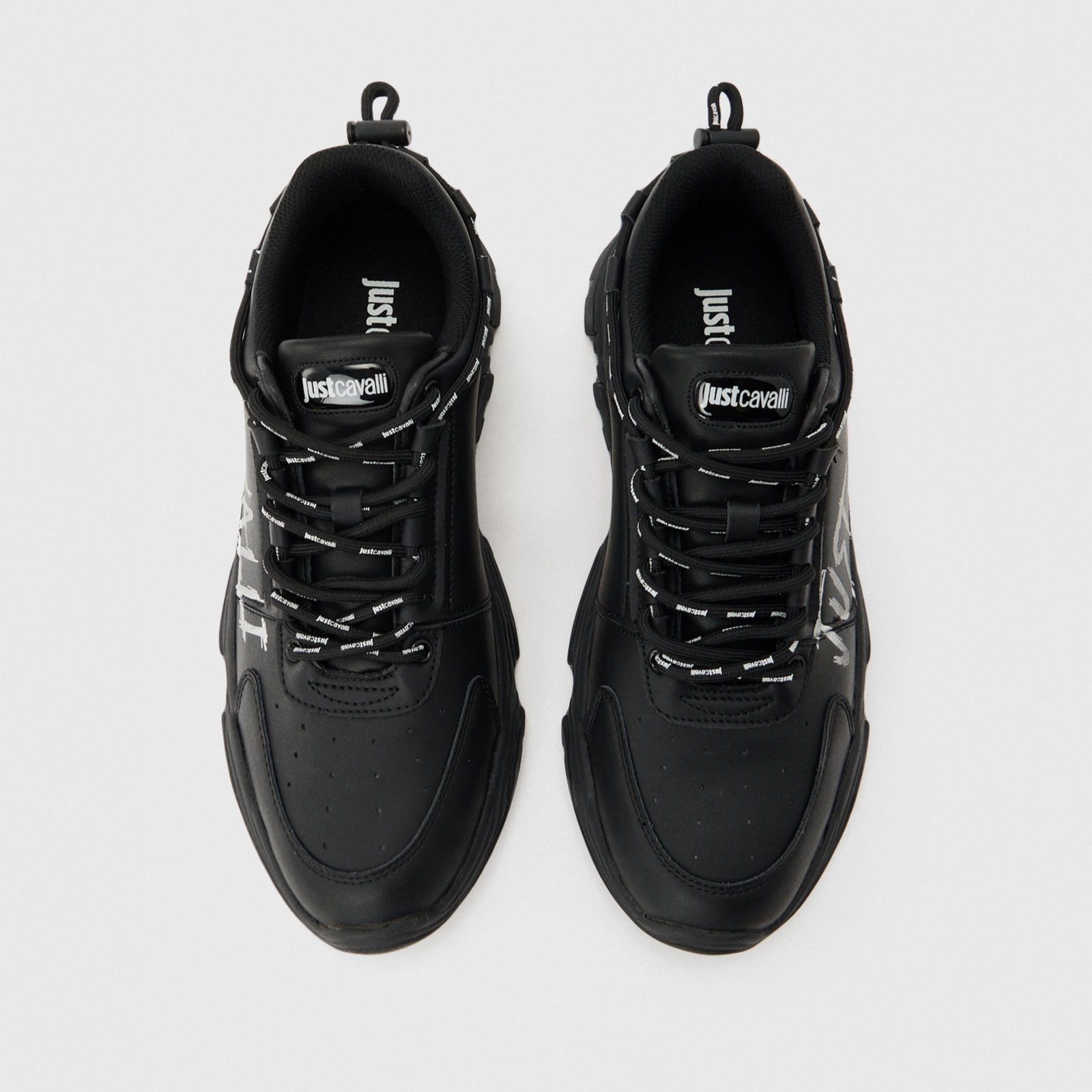 Мъжки черни кецове Just Cavalli Fondo Liuk 80QA3SH1 ZPC21 899 Top View