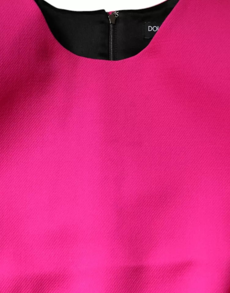 Розова мини рокля без ръкави по тялото на Dolce &amp; Gabbana с А-силует