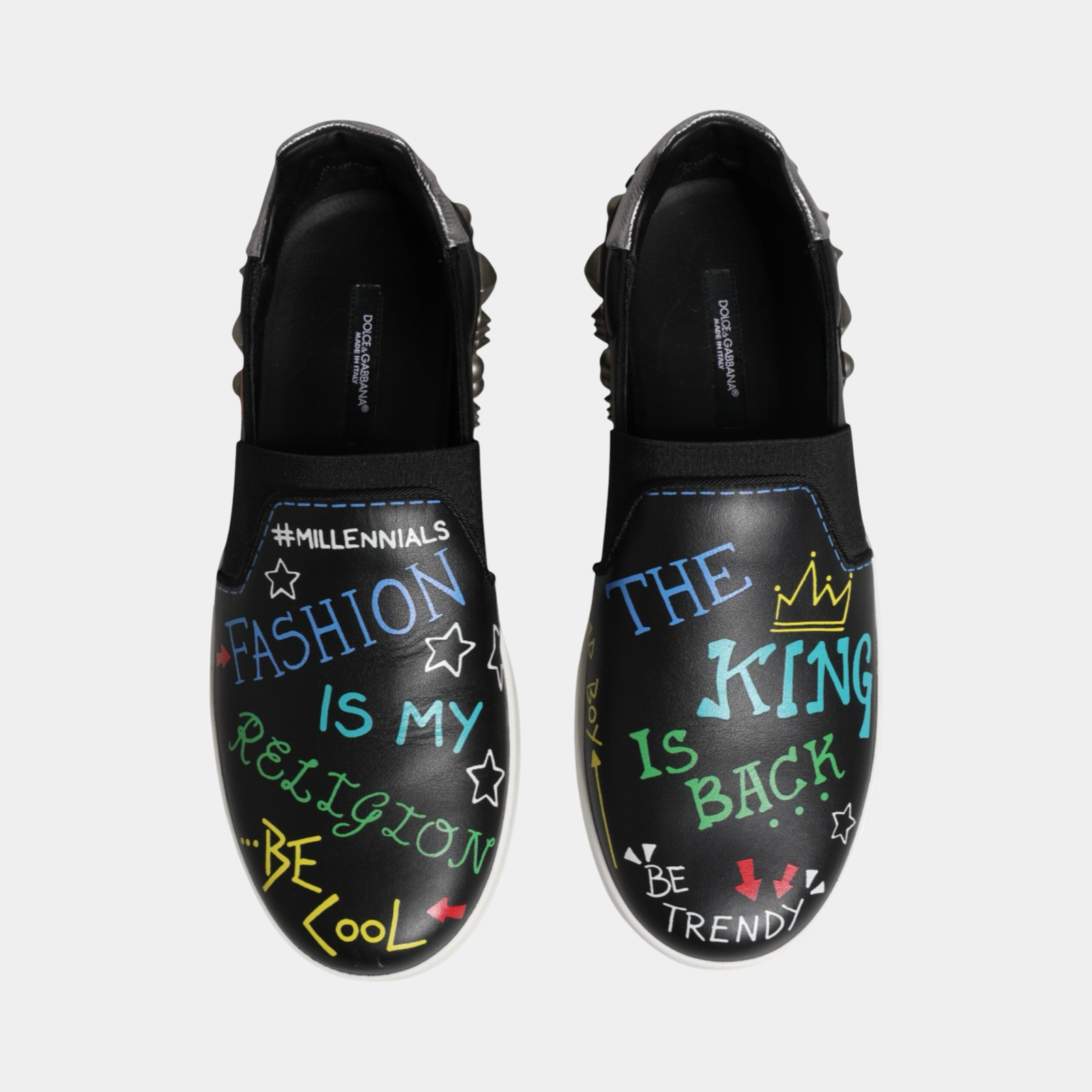 Dolce & Gabbana #Millennials Studded Graffiti мъжки мокасини