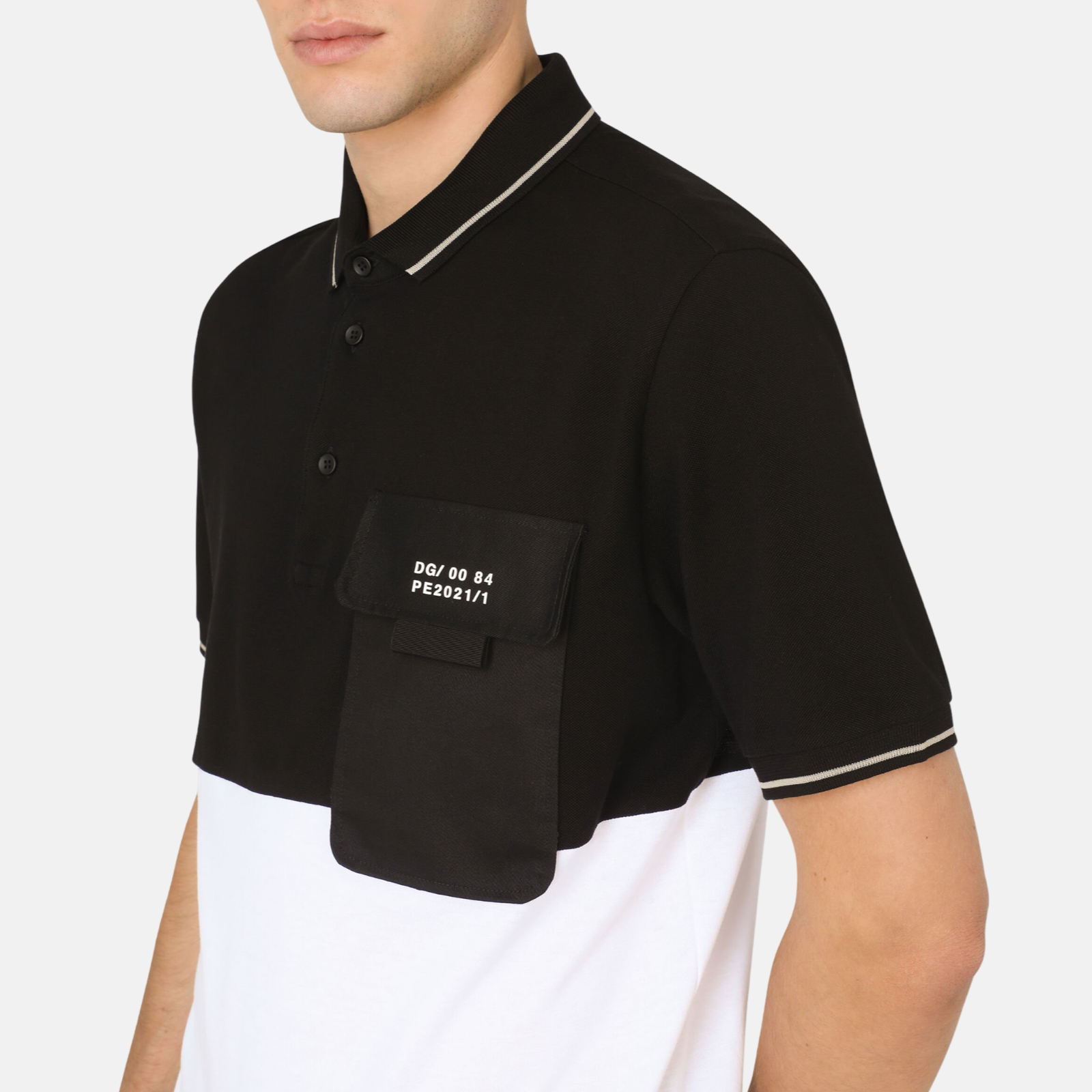 Мъжка поло тениска Dolce & Gabbana Two-Tone Logo Patch Men Polo