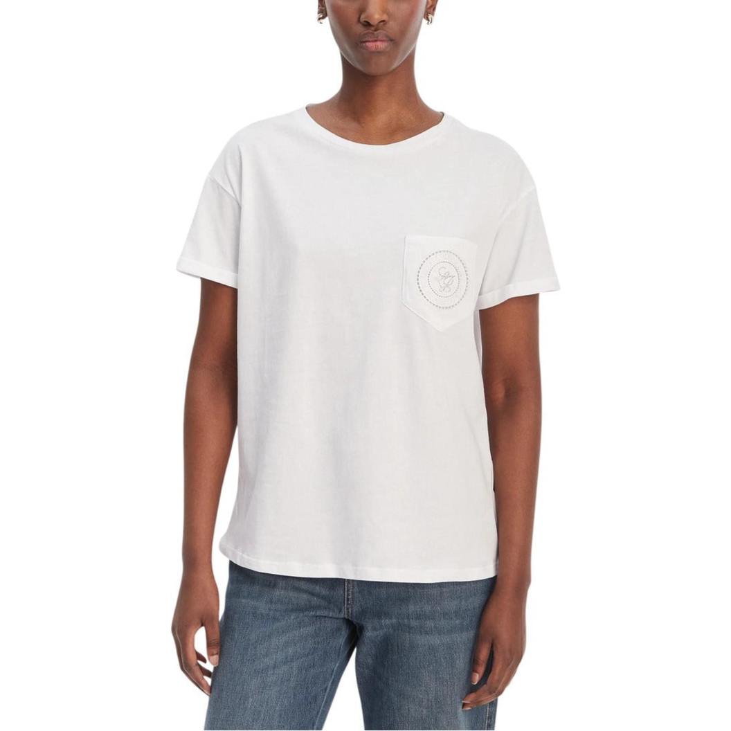 Дамска бяла тениска Liu Jo Women T-shirt WA6372 JS923 Front View