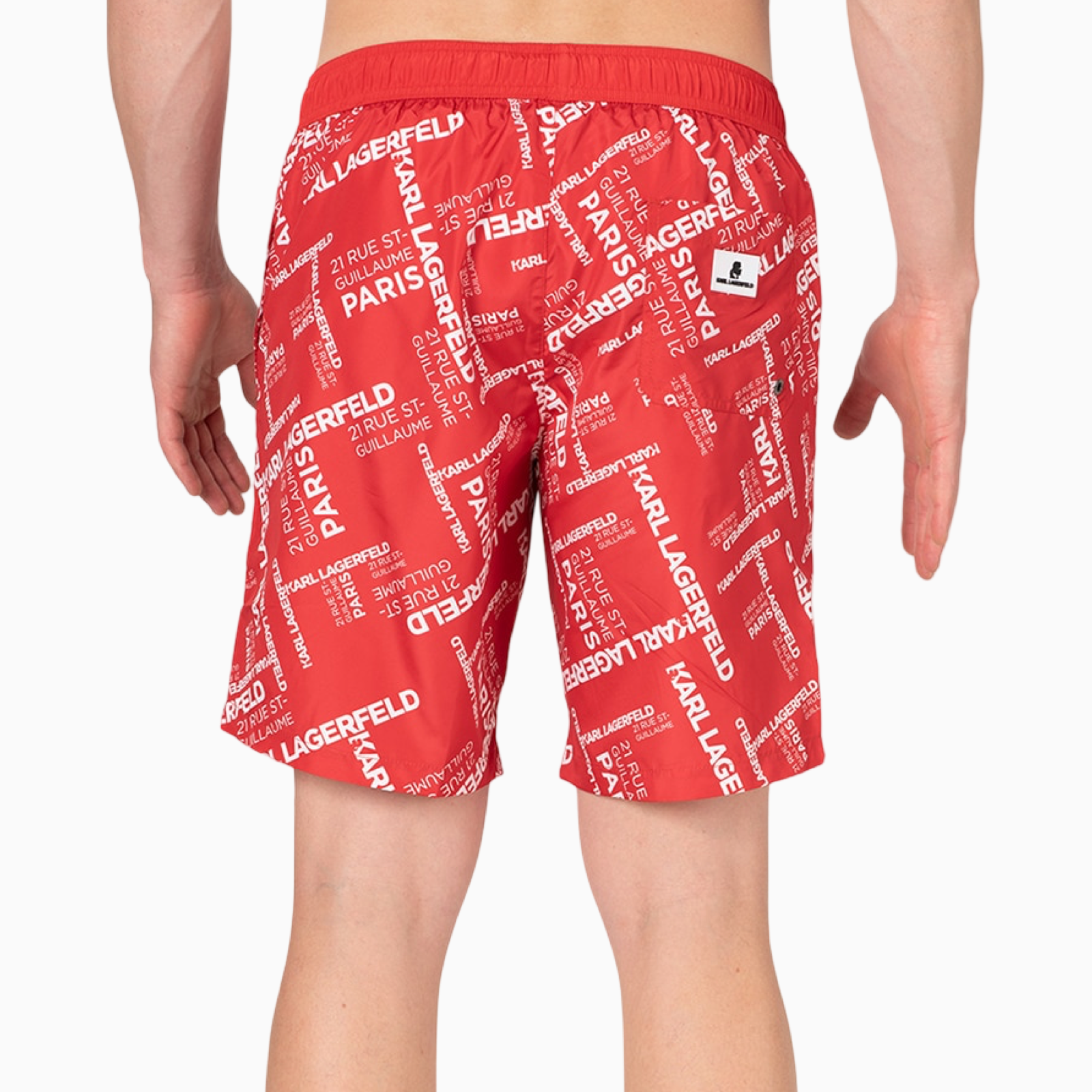 Мъжки бански Karl Lagerfeld Men Swimwear KL20MBL01 RED Back View