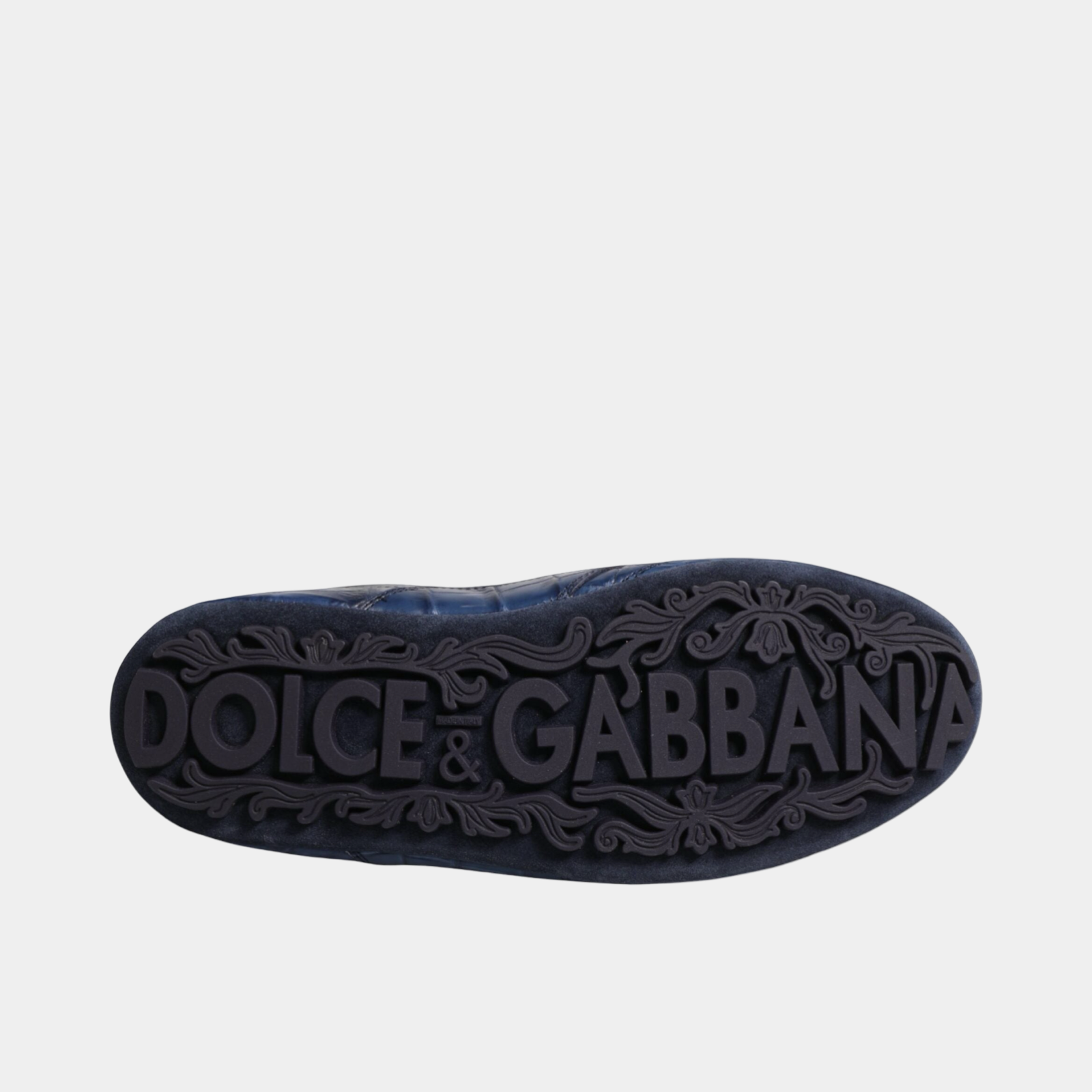 Dolce & Gabbana Blue Caiman Leather Men Sneakers Insole View