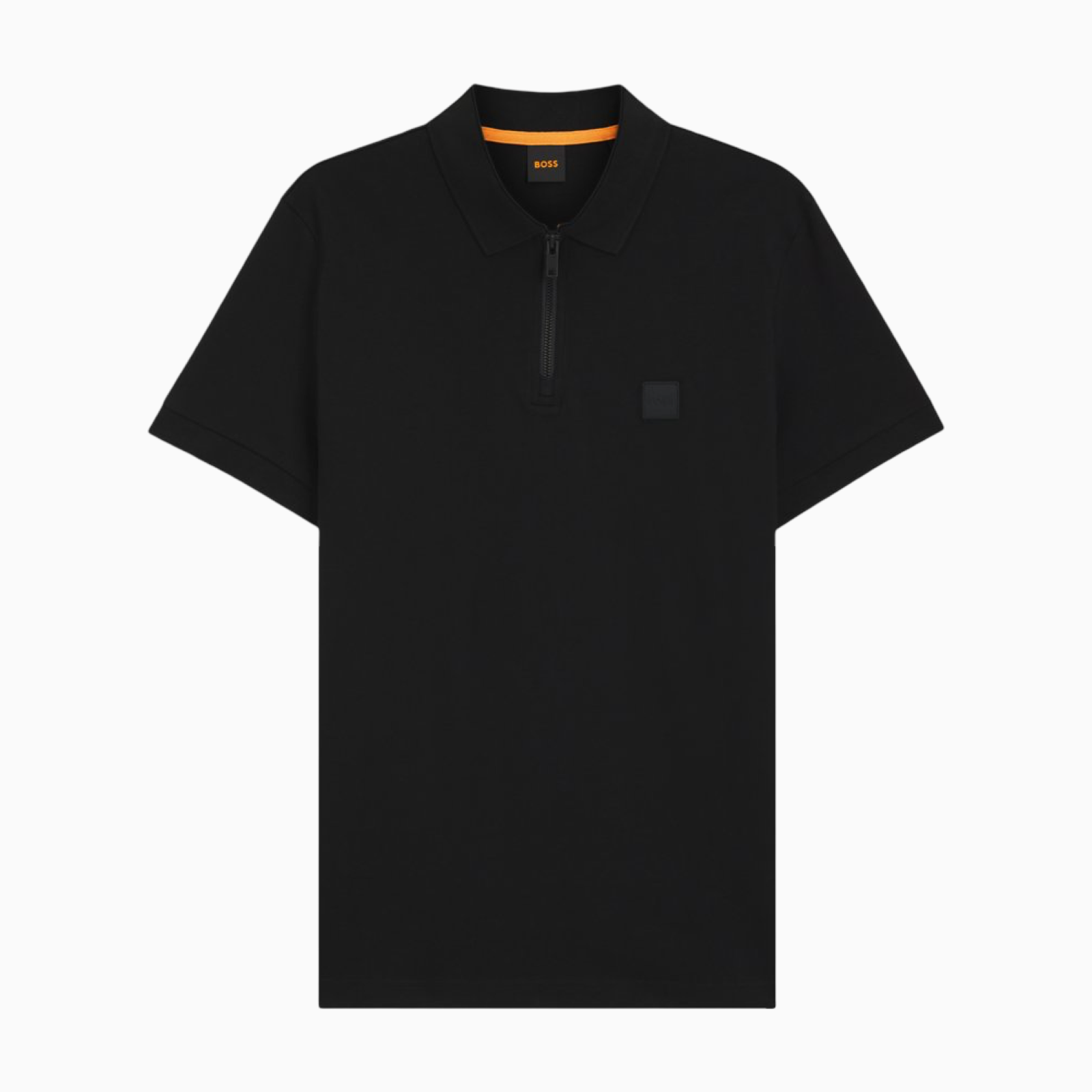 Мъжка черна поло тениска Boss Passerzip Men Polo 50537507 001 Front View