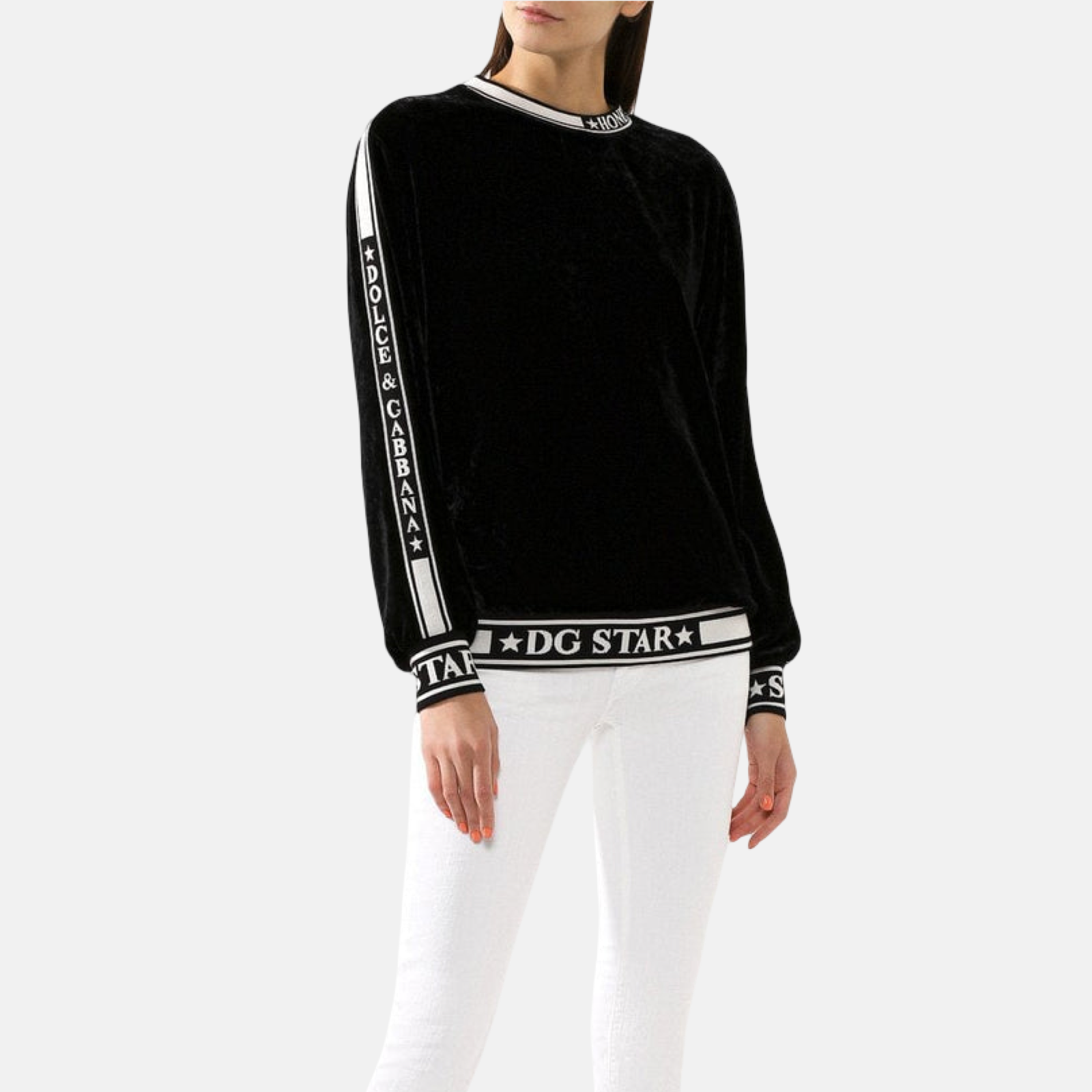 Dolce & Gabbana Silk Blend Velvet Women Sweater Side View