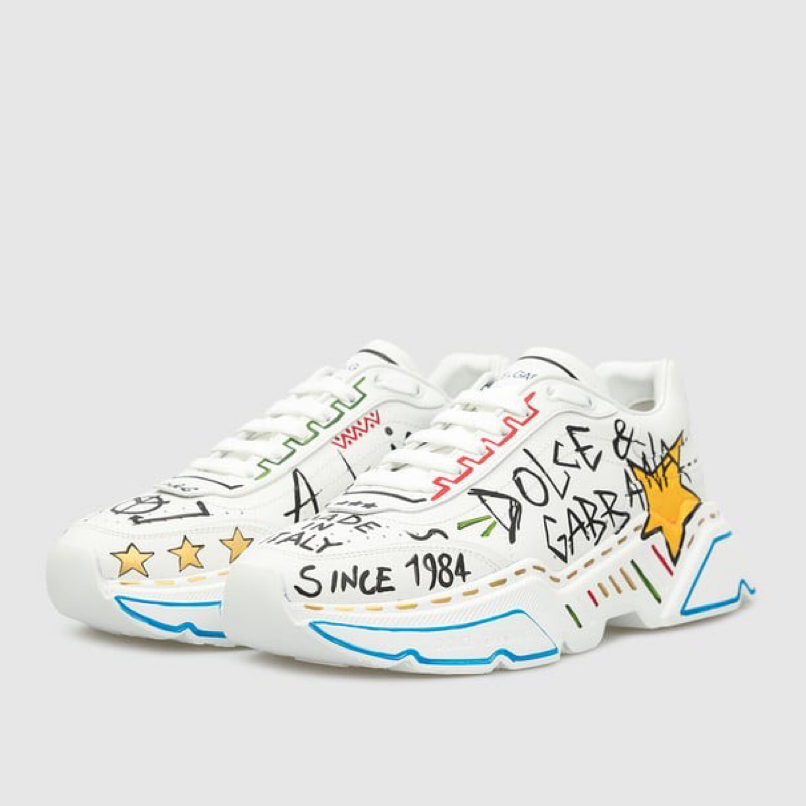 Мъжки ръчно рисувани маратонки Dolce & Gabbana Daymaster Hand Painted Men Sneakers CS1791 AO233