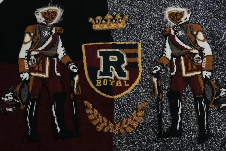 Многоцветен кашмирен вълнен пуловер Dolce &amp; Gabbana KING Knight Monkey