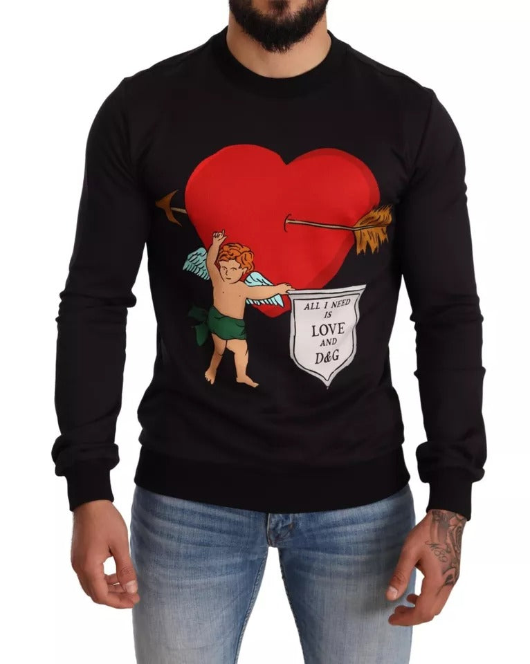 Dolce &amp; Gabbana Черен купидон с качулка и пуловер с качулка