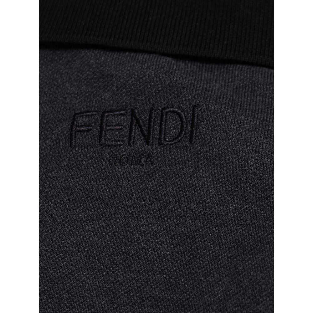 Черна памучна поло риза Fendi