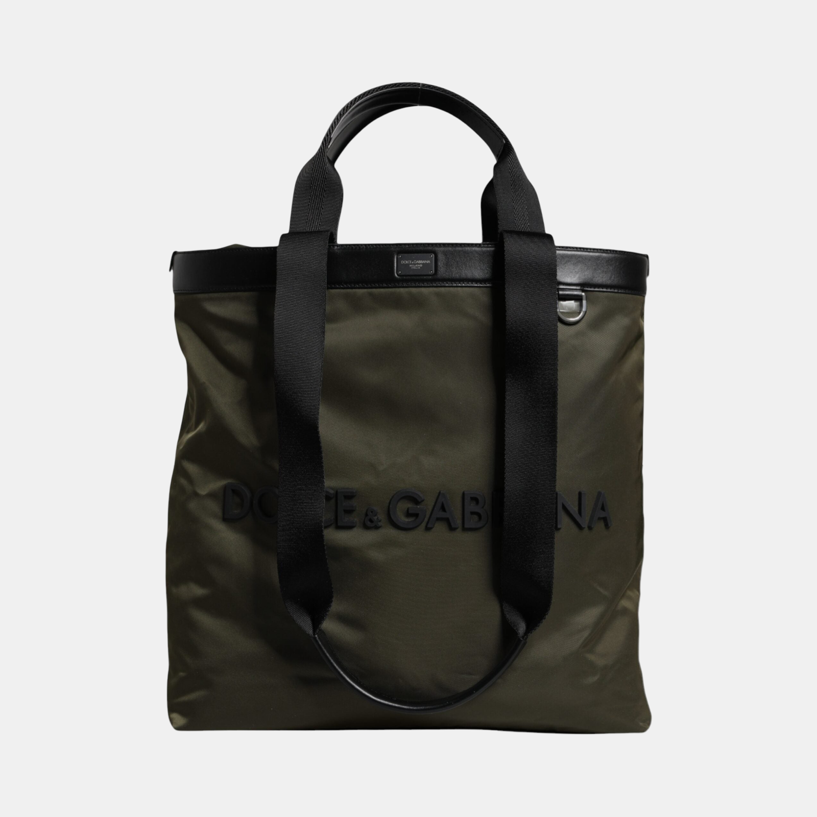 Dolce & Gabbana Military Green Shoulder Strap Tote Bag BM1623 AZ676 8G820 Front View