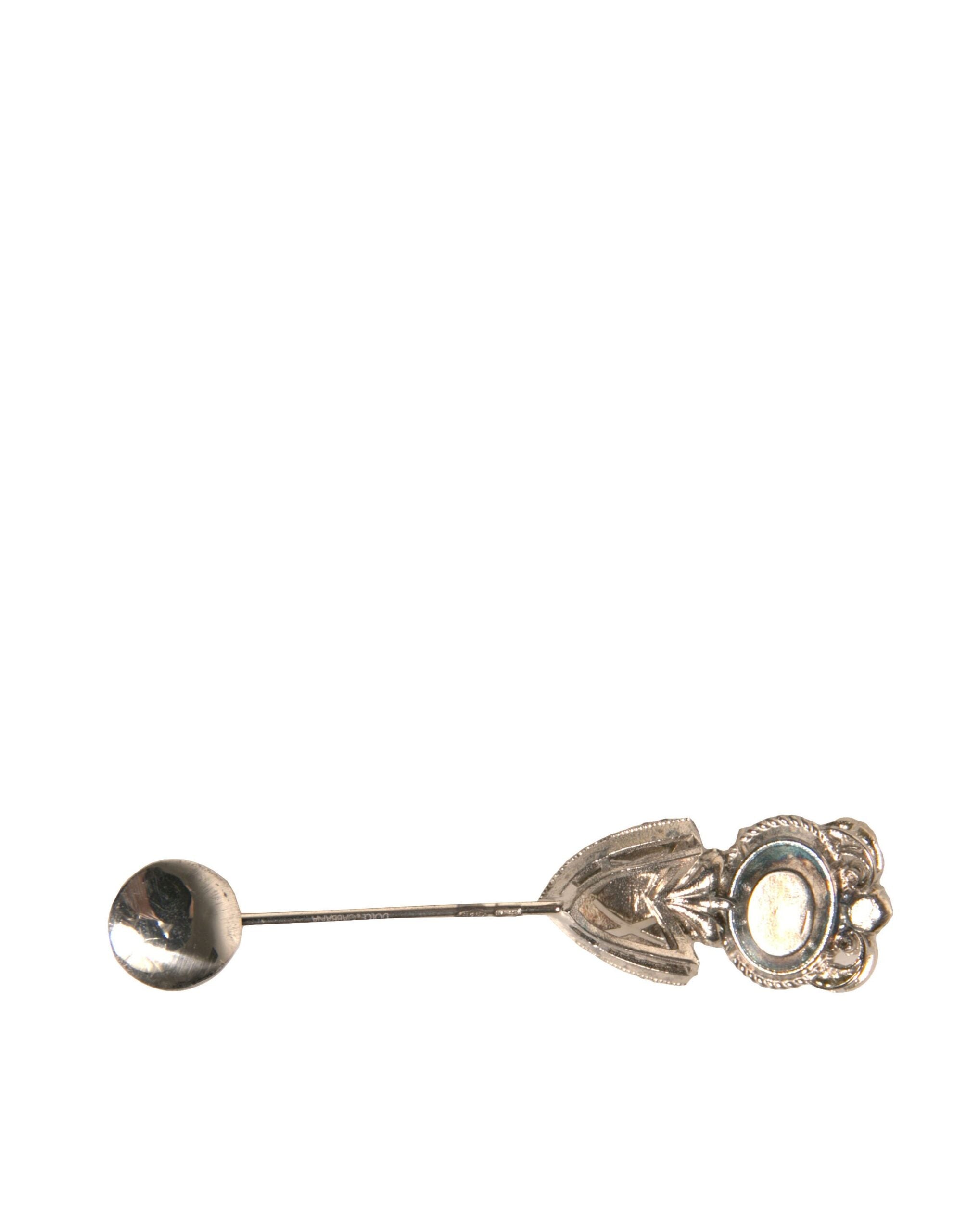 Dolce &amp; Gabbana сребро 925 стерлинги сребърни кристали брошка яка