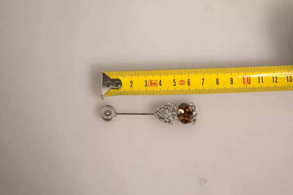 Dolce &amp; Gabbana сребро 925 стерлинги сребърни кристали брошка яка