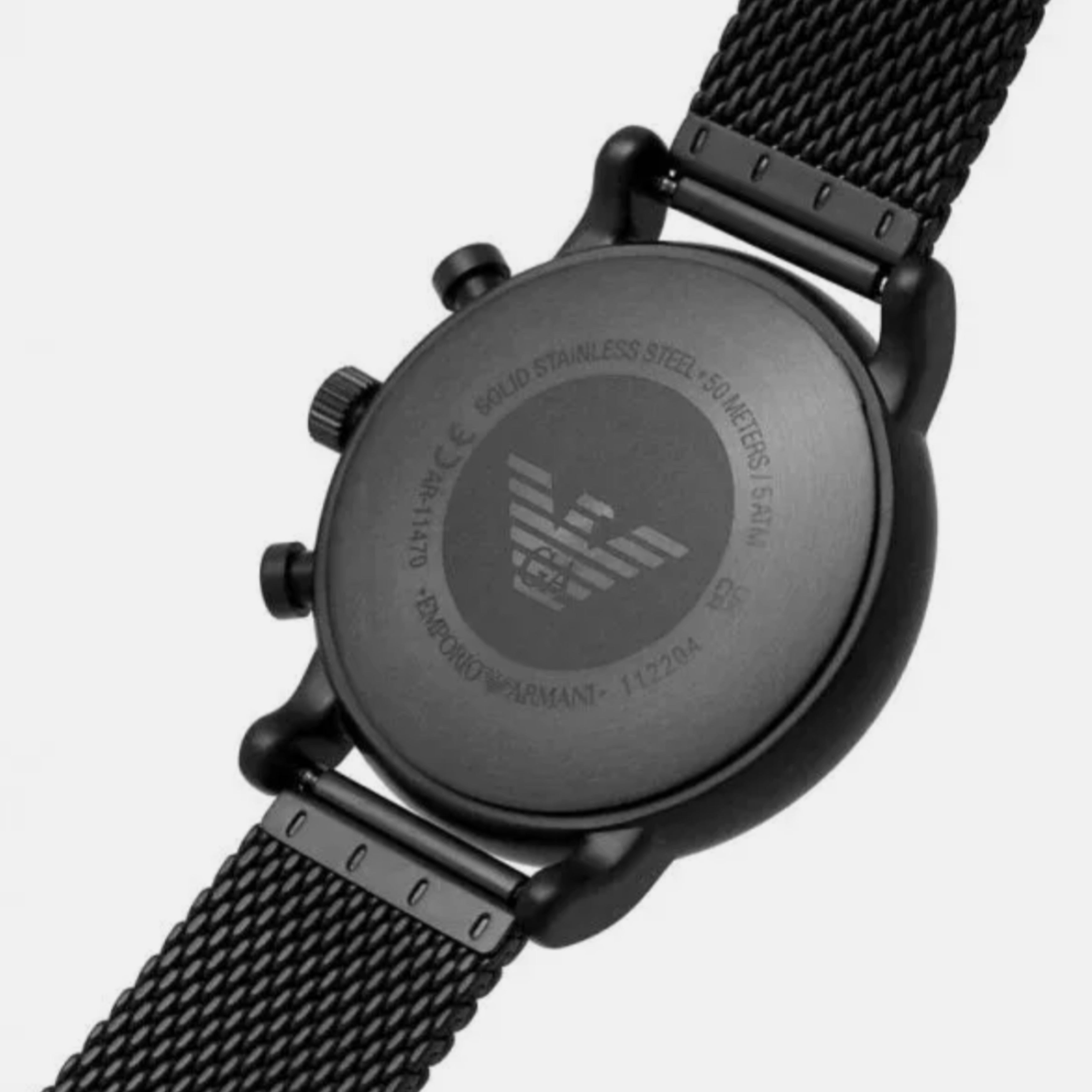 Мъжки метален часовник с черна каишка Men’s watch Emporio Armani ARAR11470 
 Bottom view