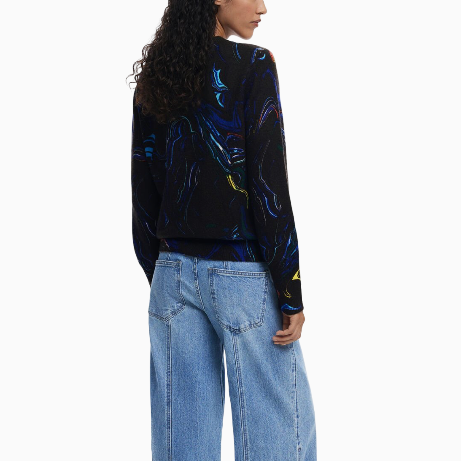 Дамски пуловер Desigual Women Sweater 25WWJF05 2000 Back View