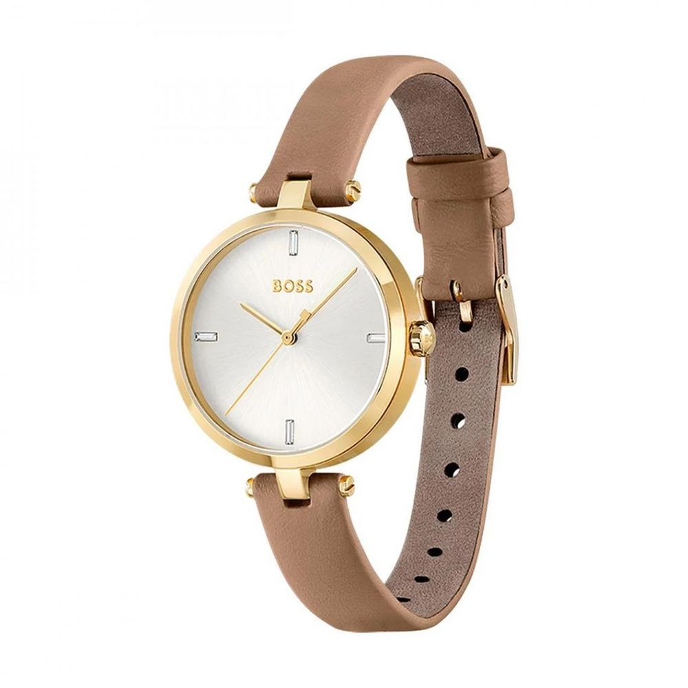 Hugo Boss Beige Leather Watch
