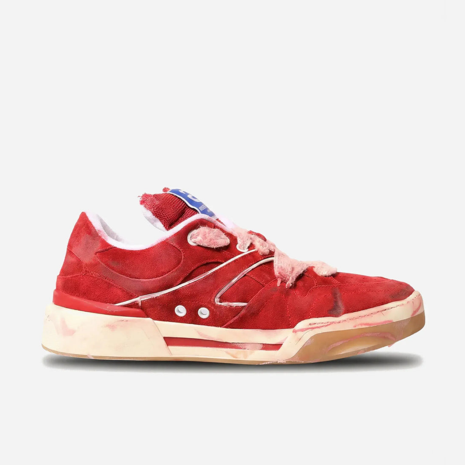 Dolce & Gabbana Red Distressed Suede DG Logo мъжки кецове