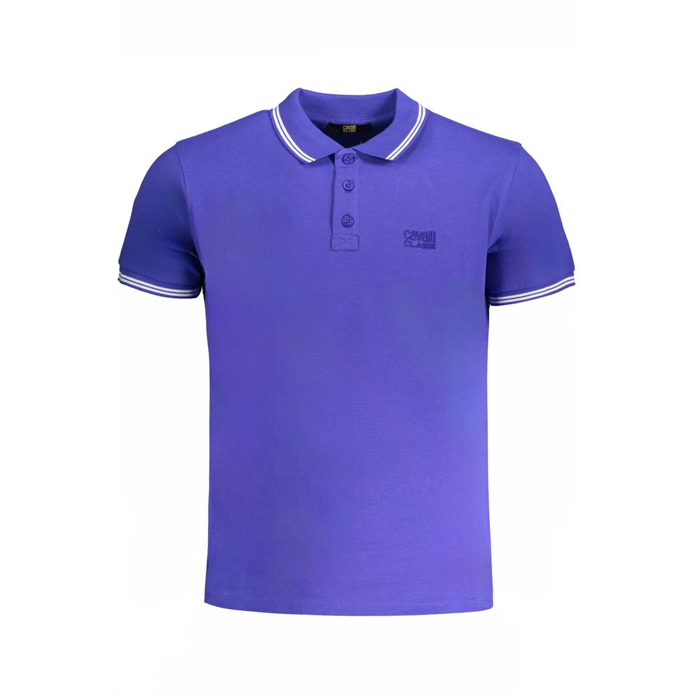 Мъжка поло тениска в кралско синьо Men's polo Cavalli Class in royal blue QXT64X KB002 BLROYALW Front view