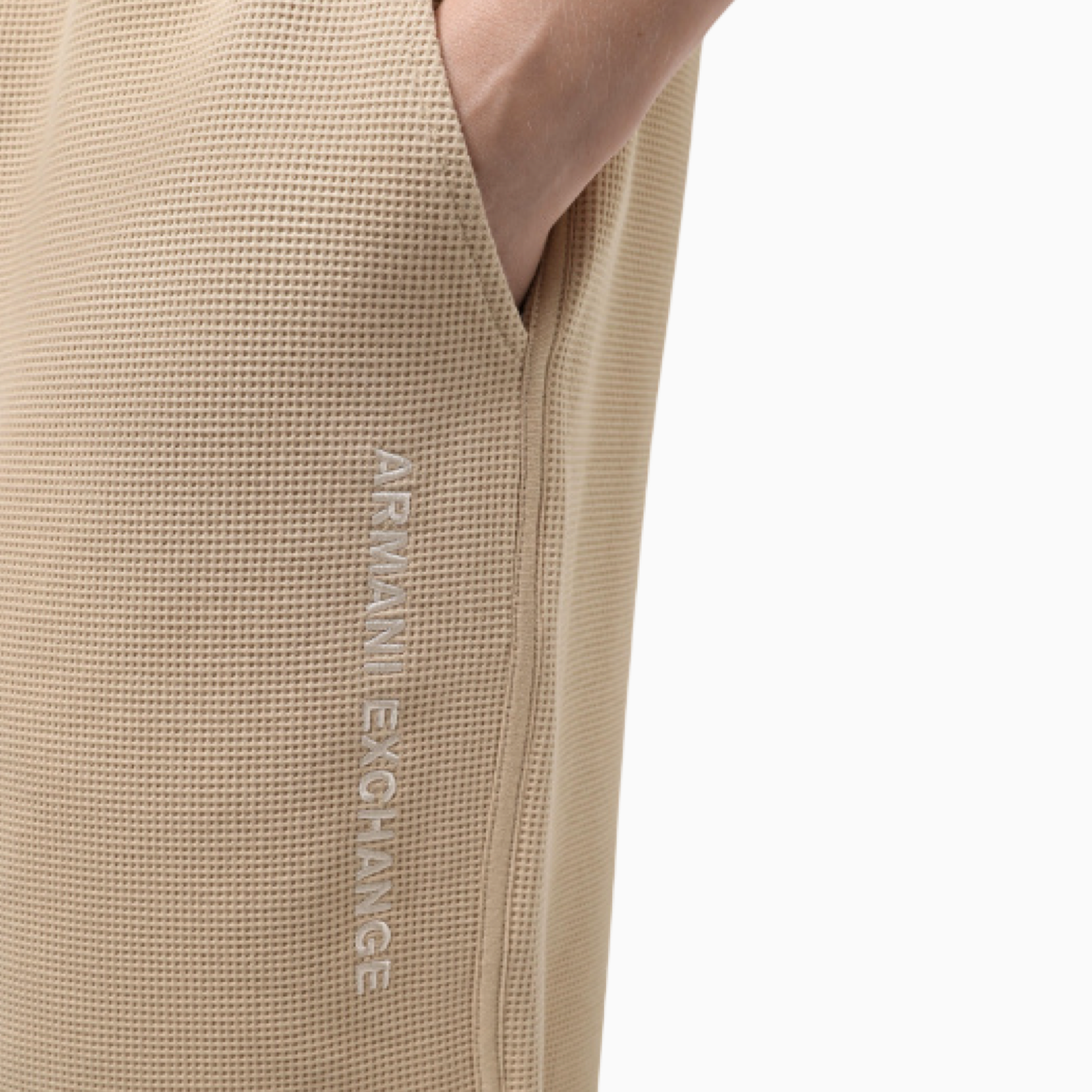 Мъжки бежови памучни къси панталони Armani Exchange 3DZSHA ZJXQZ 1793 Detail