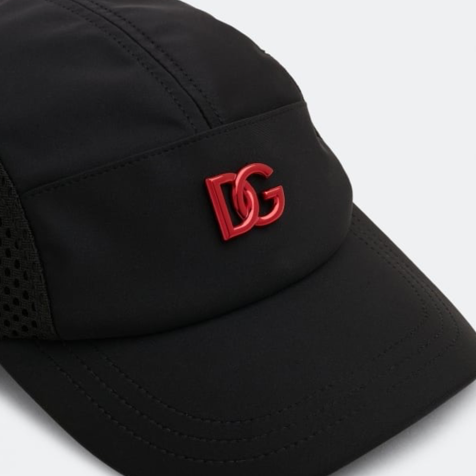 Мъжка черна шапка Dolce & Gabbana DG Logo 6 Panels Baseball Cap Close-Up