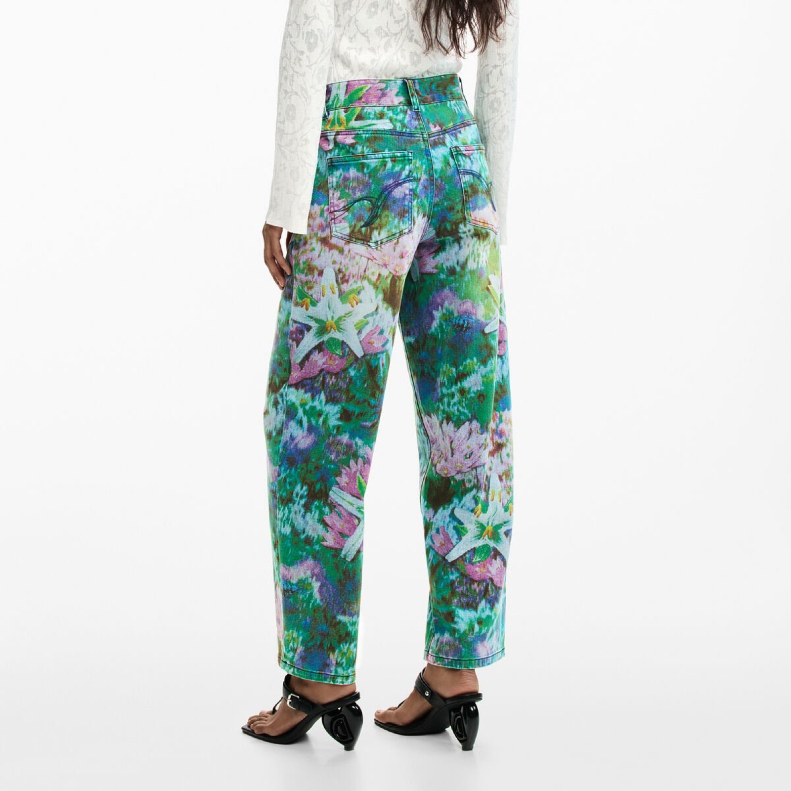 Дамски панталон Desigual Women Trousers 26SWDD17 5053 Back View