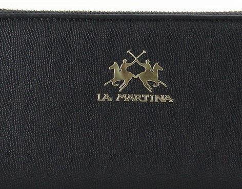 Дамско клъч портмоне Women's clutch wallet La Martina LMPD01156T Black logo view