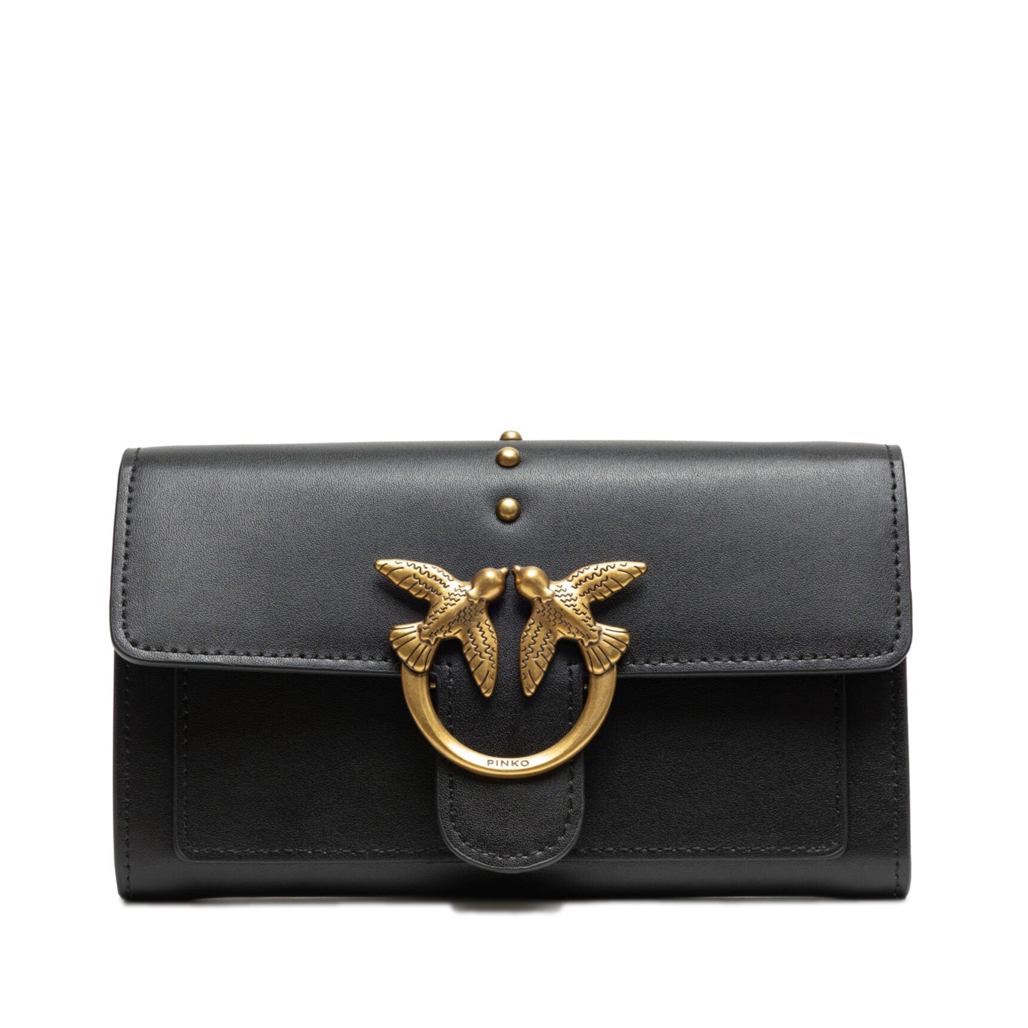 Дамска кросбоди чантичка Women’s crossbody bag PINKO Classic Love Bag Icon 100085 A0F1 Z99Q Black front view