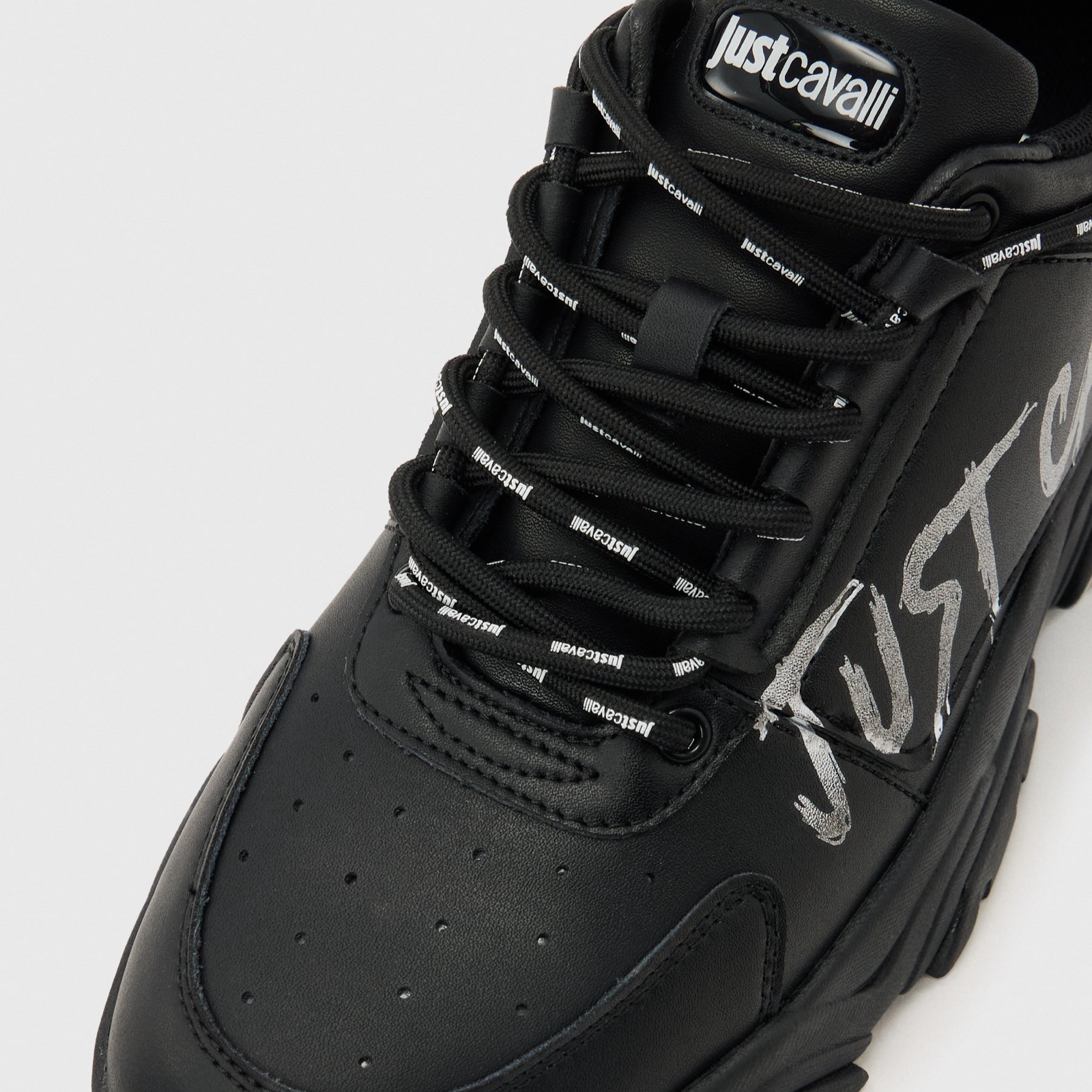 Мъжки черни кецове Just Cavalli Fondo Liuk 80QA3SH1 ZPC21 899 Close-Up