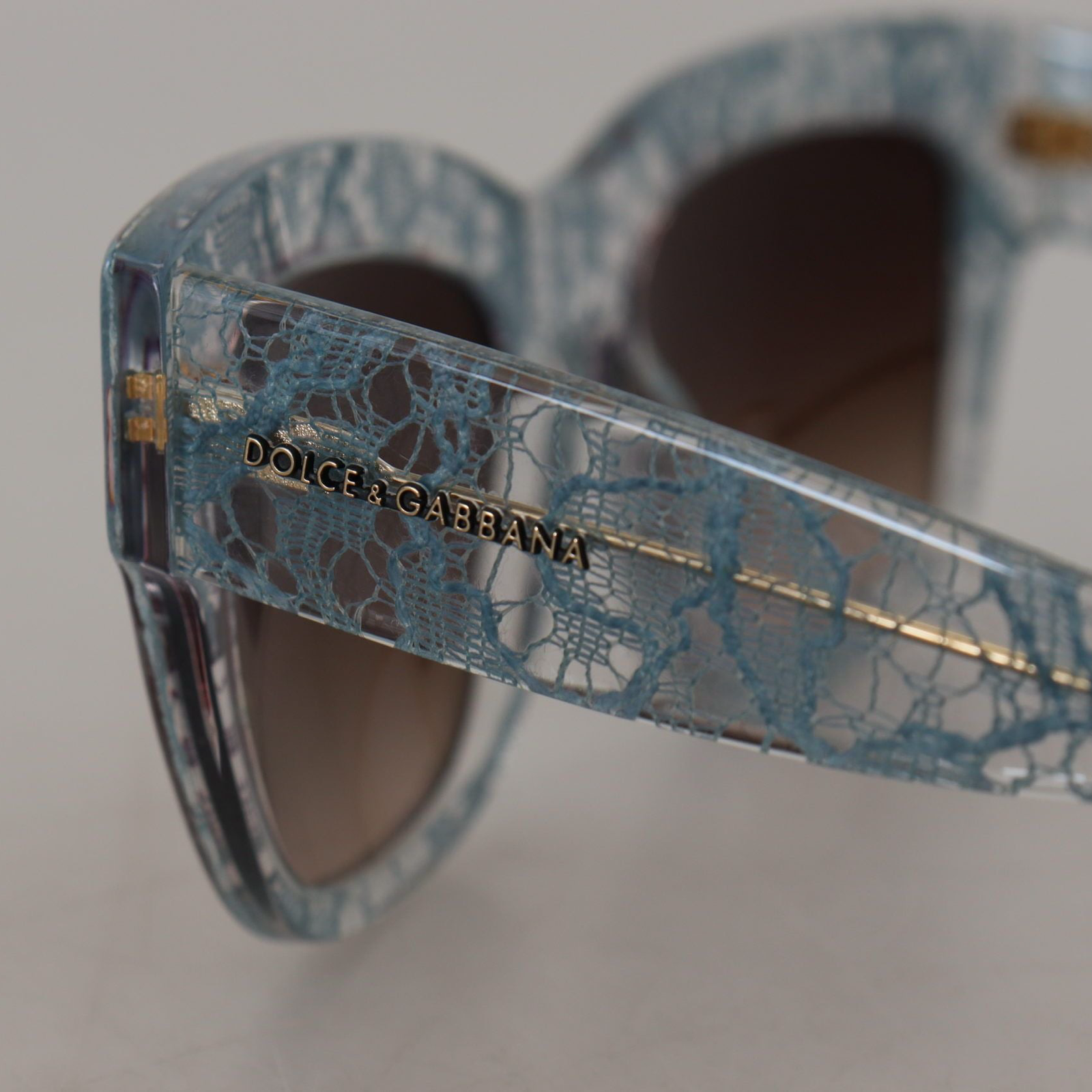 Dolce & Gabbana Elegant Lace Detail Blue Sunglasses