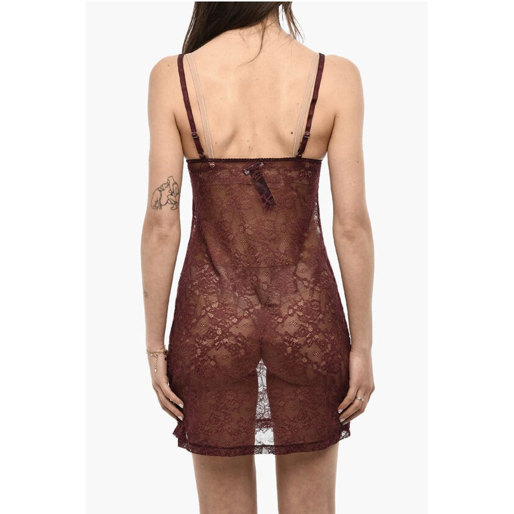 Dsquared² UNDERWEAR Embroidered Lace Slip Dress