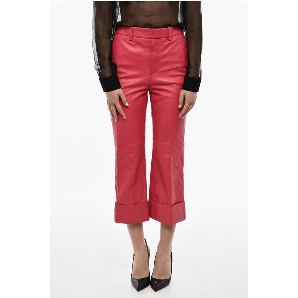 Dsquared² Cuffed Hem Leather Pants