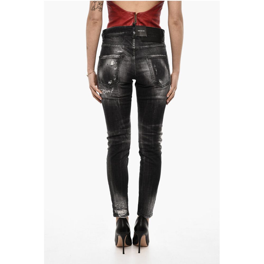 Dsquared² Bleached Effect Skinny Fit DAN Distressed Jeans
