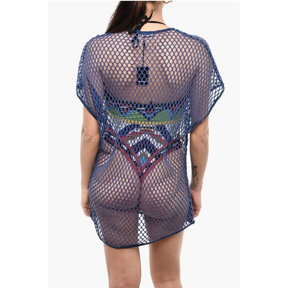Dsquared² Solid Color Openwork Beach Cover-up Dress