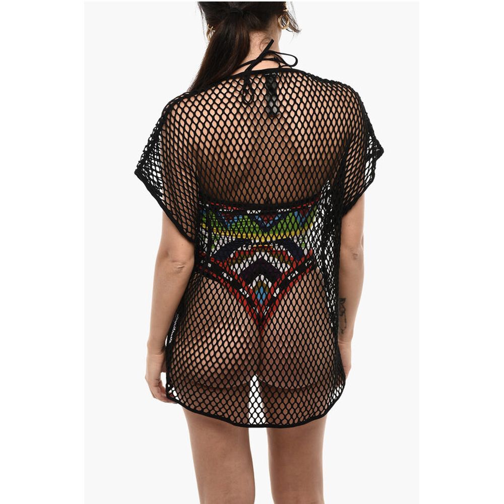 Dsquared² Solid Color Openwork Beach Cover-up Dress