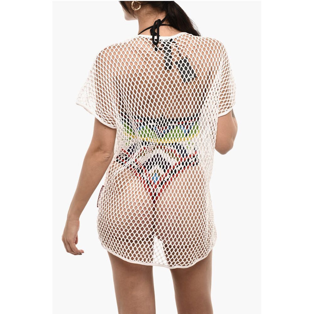 Dsquared² Solid Color Openwork Beach Cover-up Dress