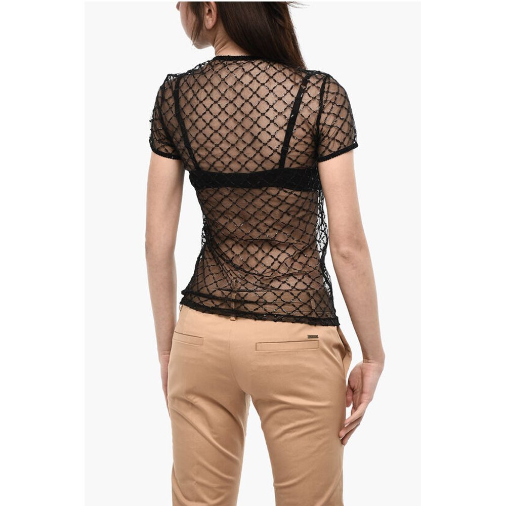Dsquared² Sequined Sheer Top