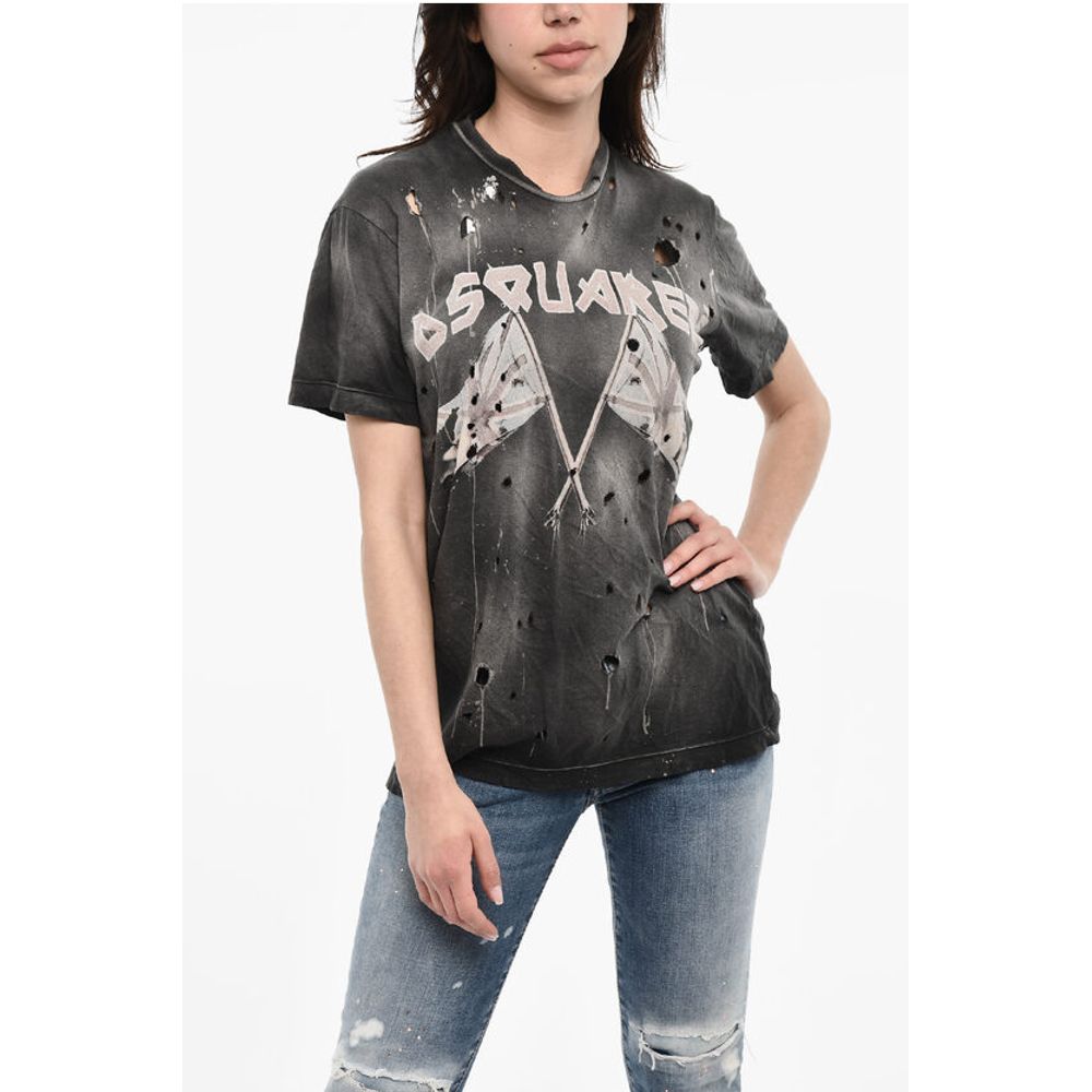 Dsquared² Oversized Fit Vintage Effect crew-neck T-shirt
