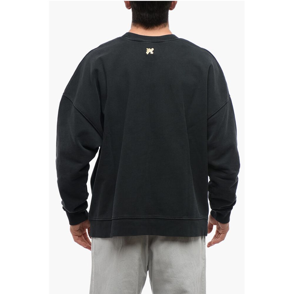 Palm Angels Crew Neck FOGGY Brushed Cotton Sweatshirt