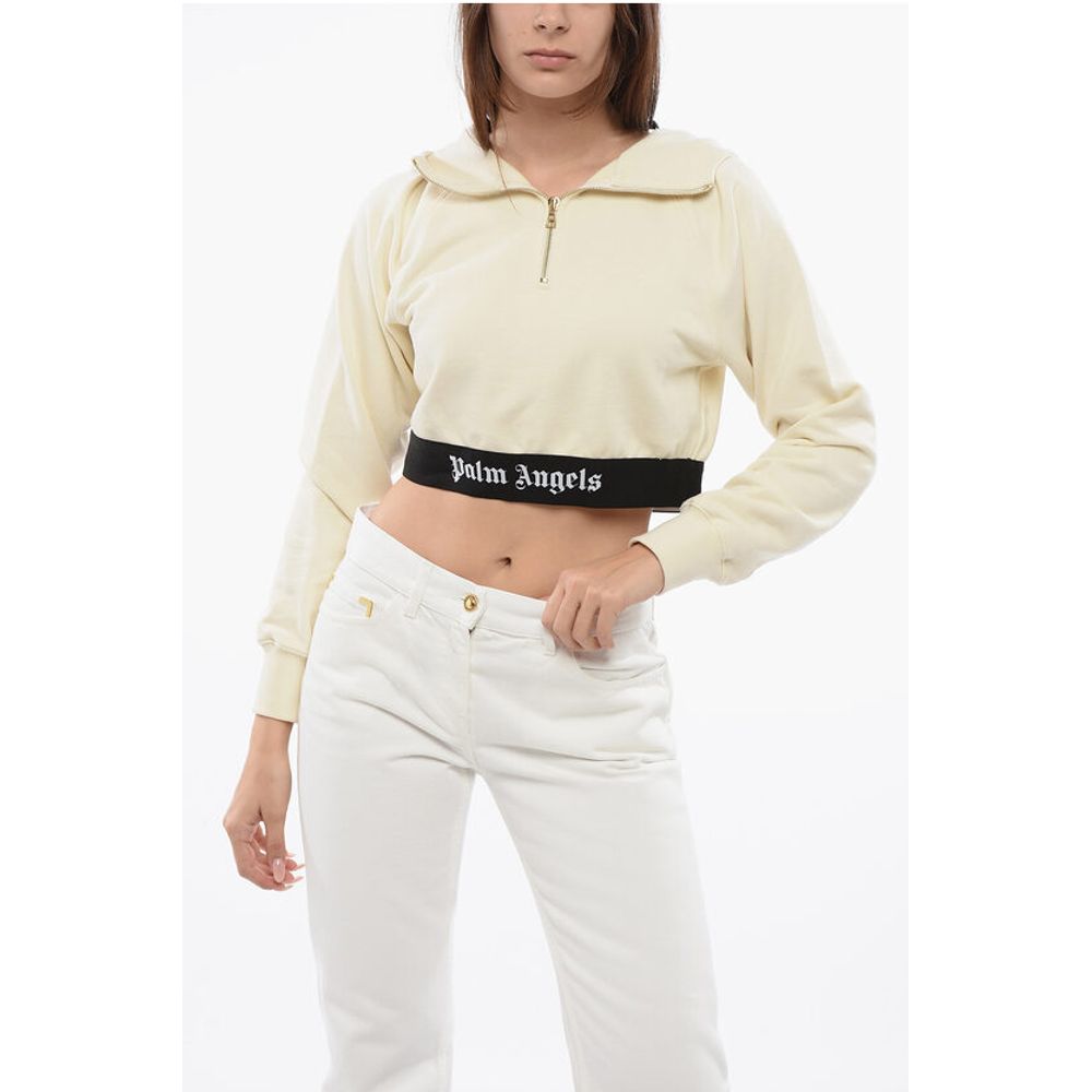 Palm Angels Brushed Cotton Hoodie With Logoed Band