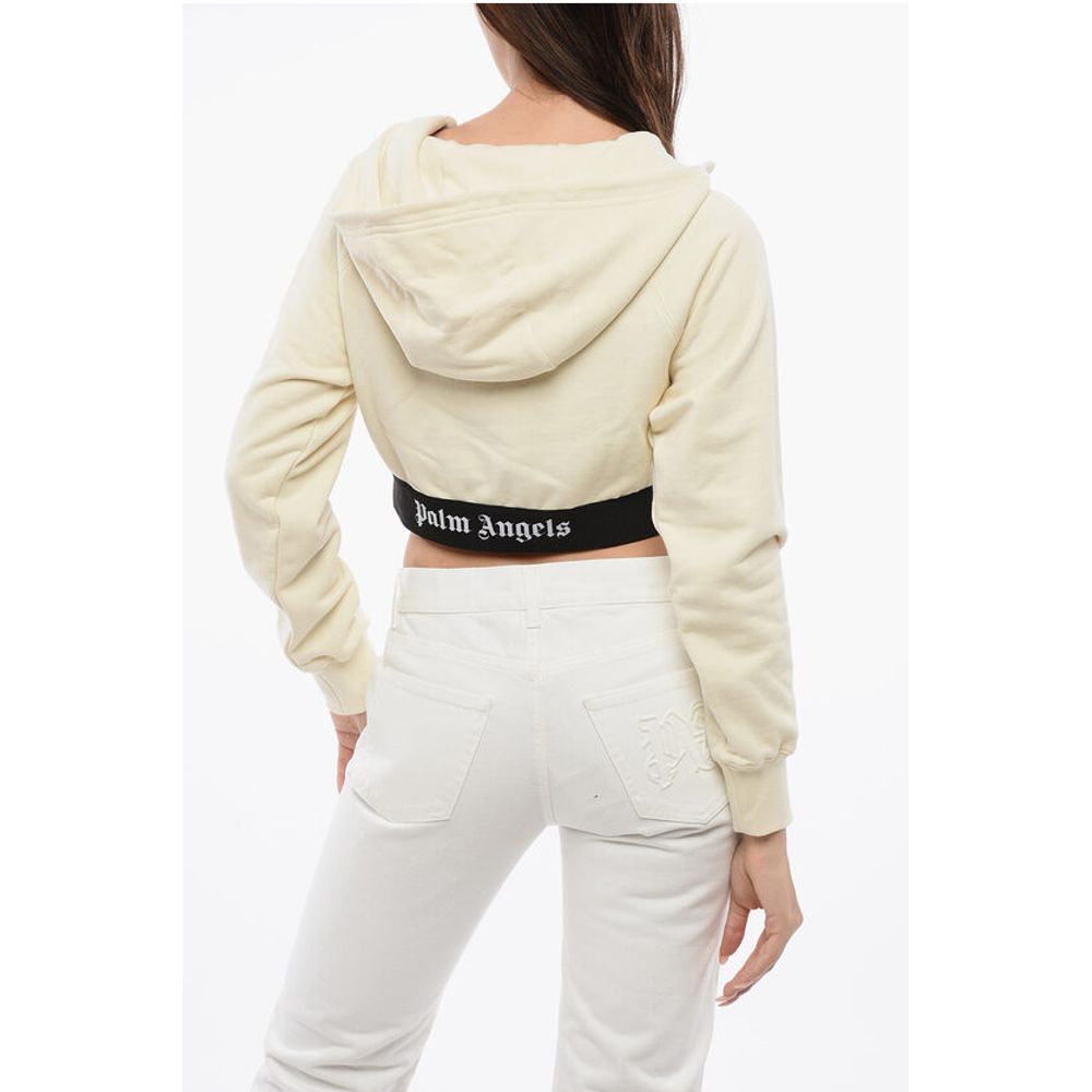Palm Angels Brushed Cotton Hoodie With Logoed Band