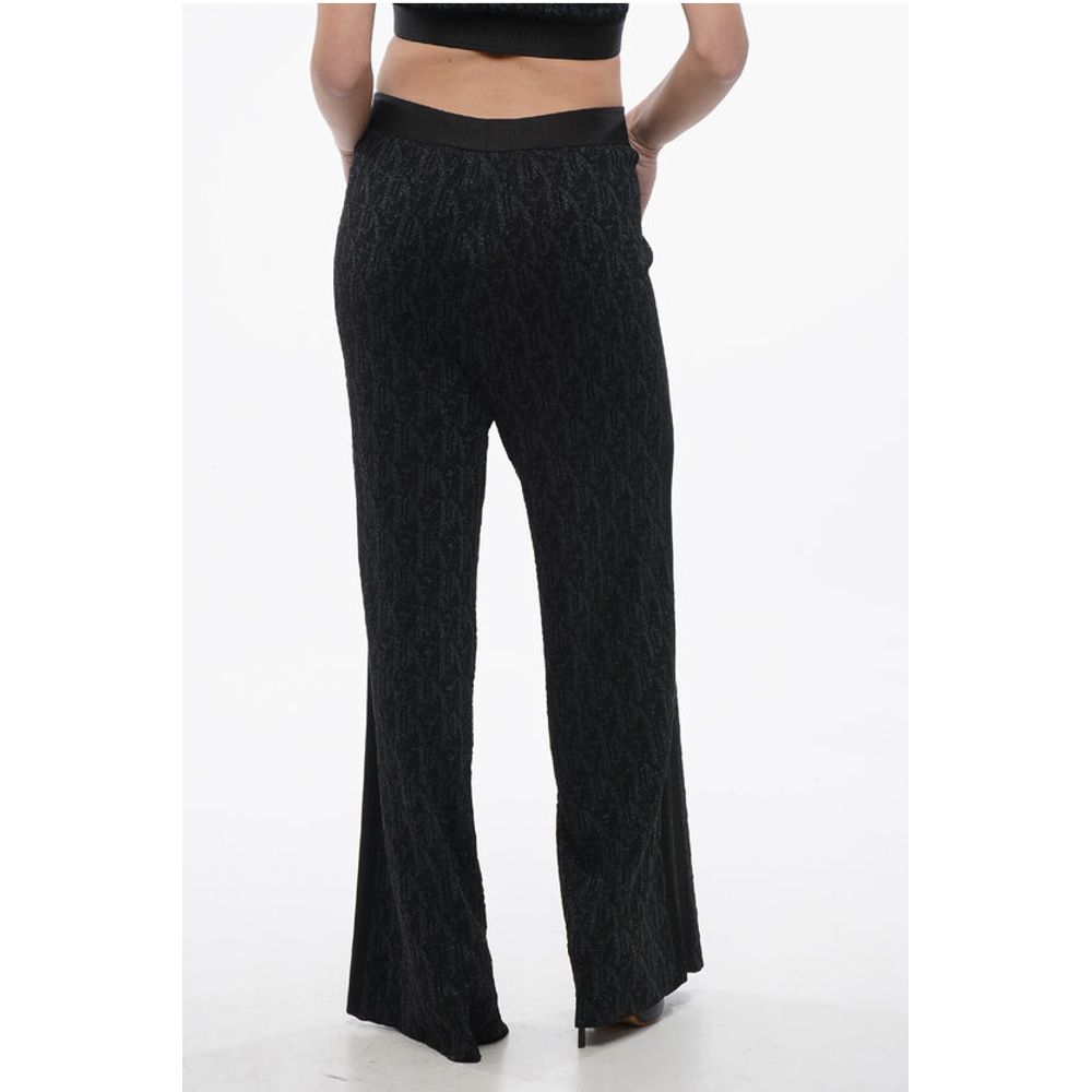 Palm Angels Monogram Lurex Pants with Elastic Waistband