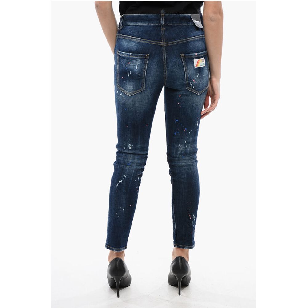 Dsquared² Sketch Detailed Cool Girl Fit Denims 14cm
