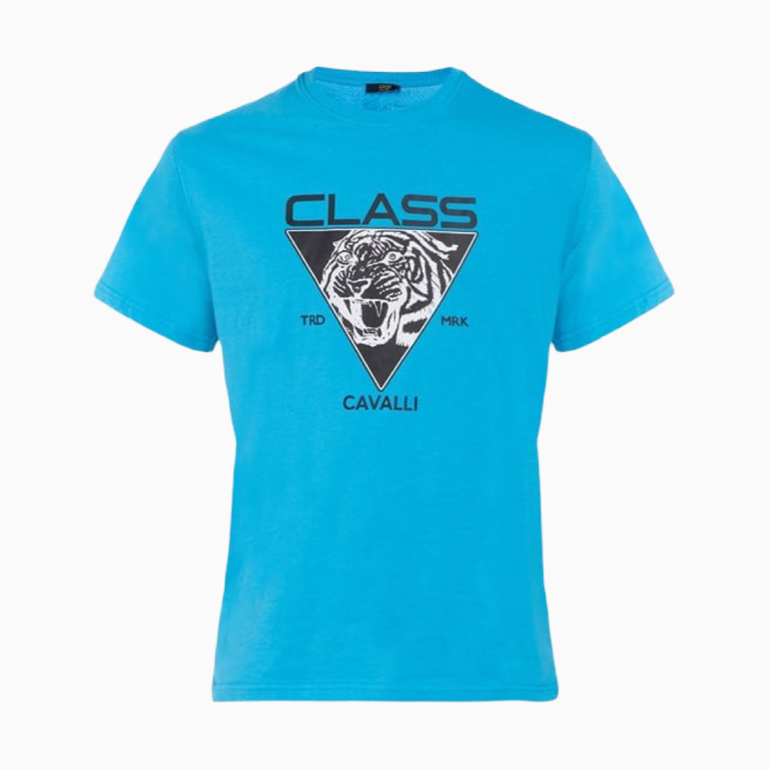 Мъжка синя тениска Cavalli Class CLL2MTS01