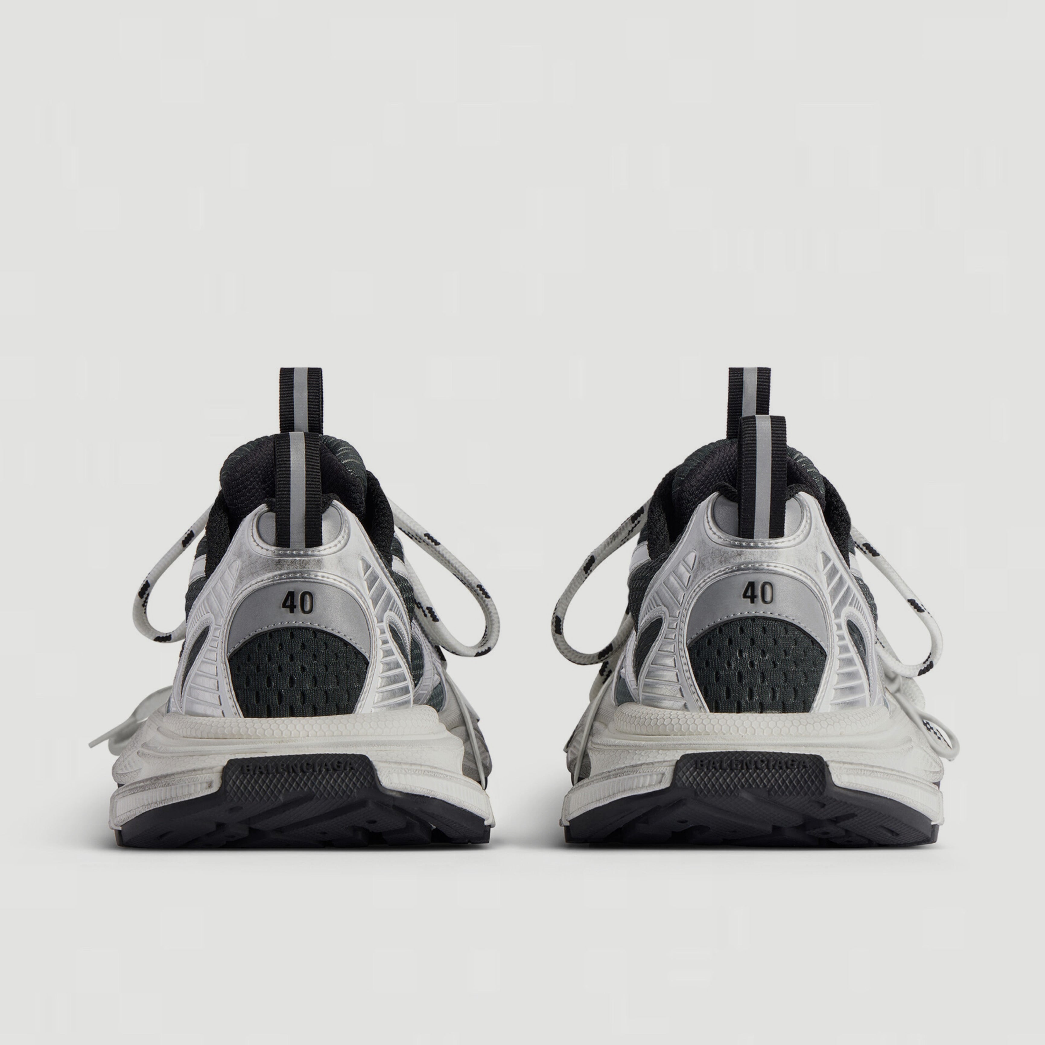 Дамски луксозни кецове Women’s Balenciaga’s 3XL Gradient Sneakers in Black/Grey/White 734731W3XGM1190 heels view