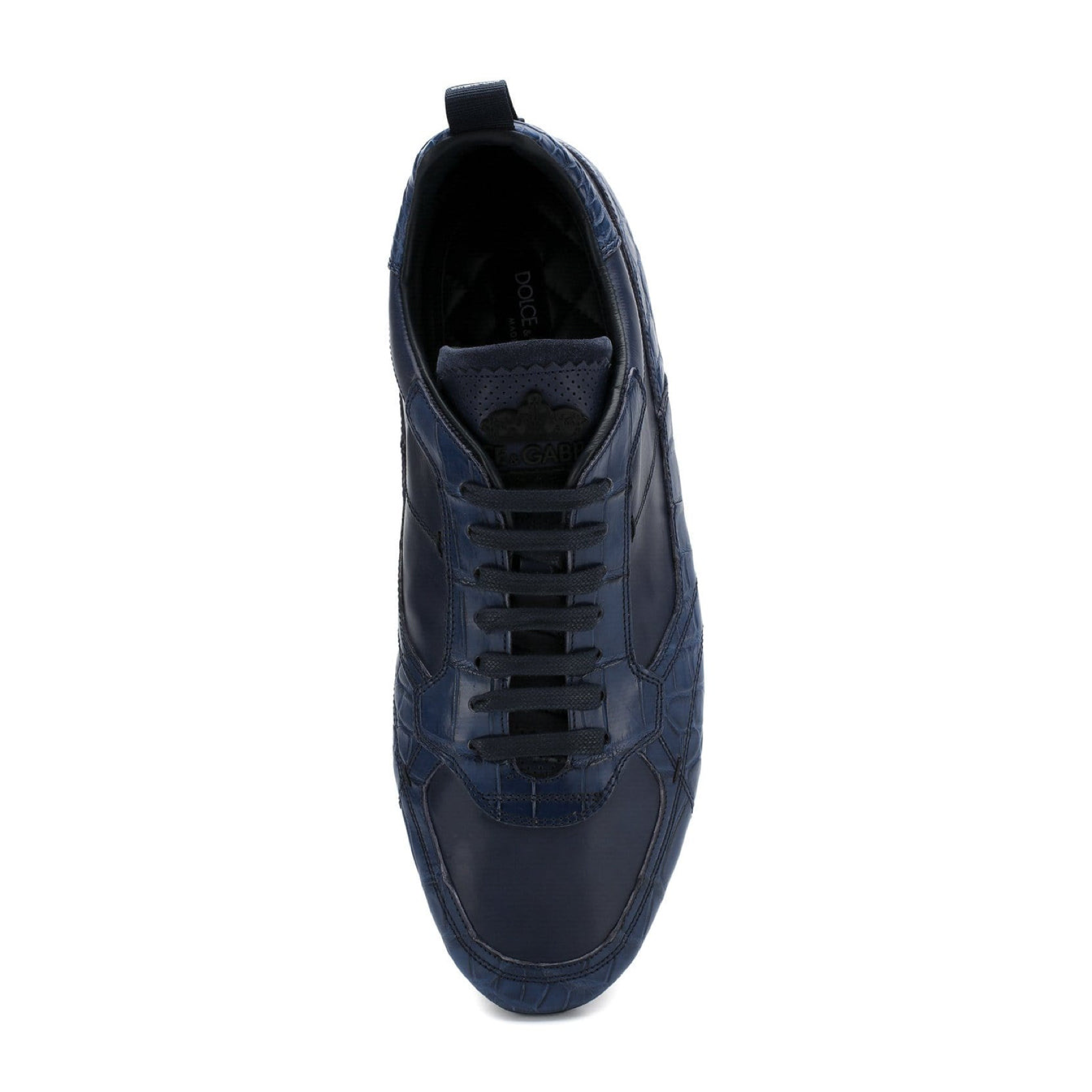 Dolce & Gabbana Blue Caiman Leather Men Sneakers Top View