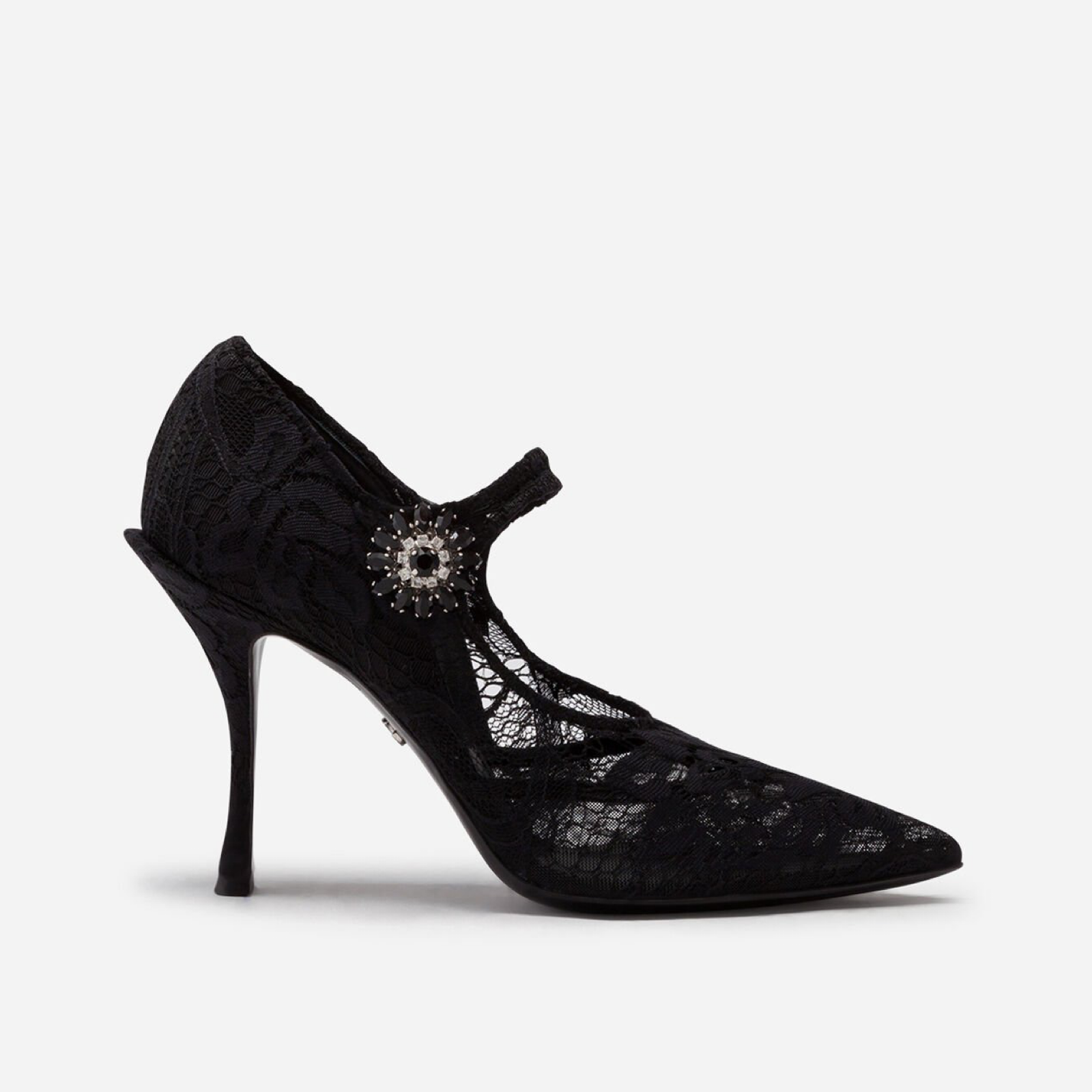 Токчета Dolce & Gabbana Black Lace Crystals Mary Jane Heels