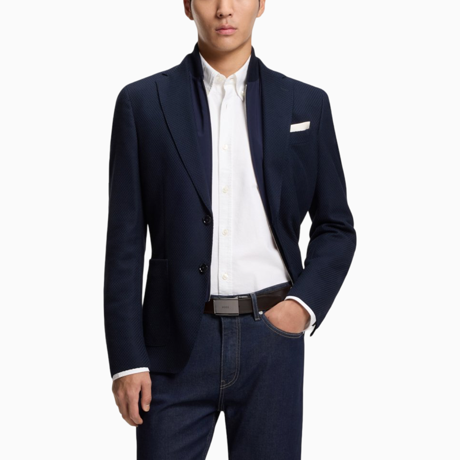 Мъжки подаръчен комплект колан Boss Men Belt Gift Set 50558740 002 Model View