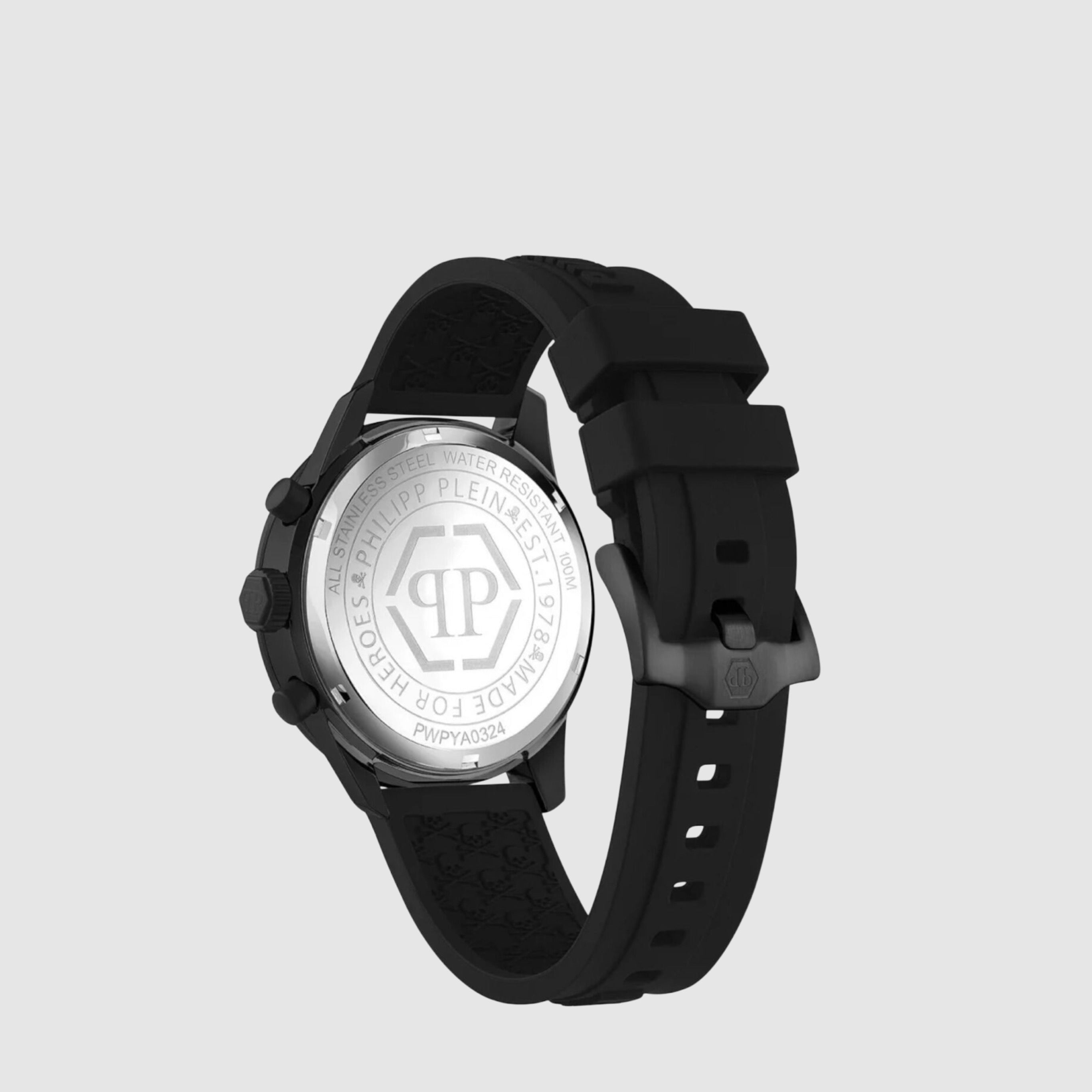 Men’s black watch Philipp Plein Мъжки черен часовник PWPYA0324 Back view